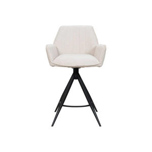 Barstoel Noa Draaibaar - Beige/Zwart (set van 2)