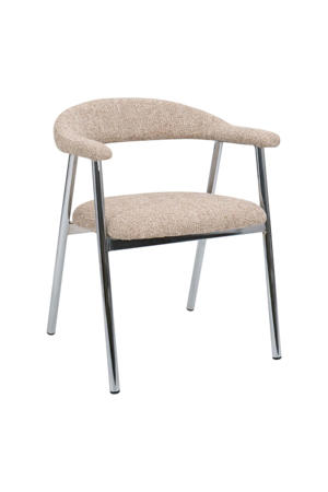 Eetkamerstoel Sorø - Taupe/Chrome - Set van 2