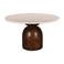 Giga Meubel Eettafel Miro Rond - Marmer/Hout - Donkerbruin - 130x130x75cm