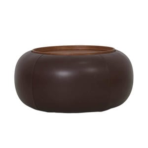 Salontafel Draby - Rond Donkerbruin/Walnoot - Incl. Opbergruimte - Ø73cm