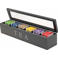 Cookinglife Theedoos - Theekist - Zwart - 6 vakken - 43 x 9  x 8.7 cm