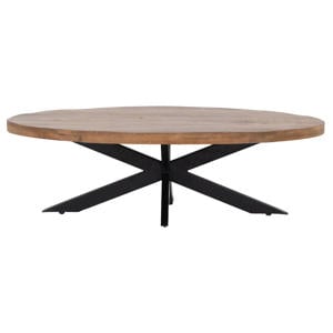 Salontafel Mansour - Ovaal Bruin Hout - 130x70x40cm