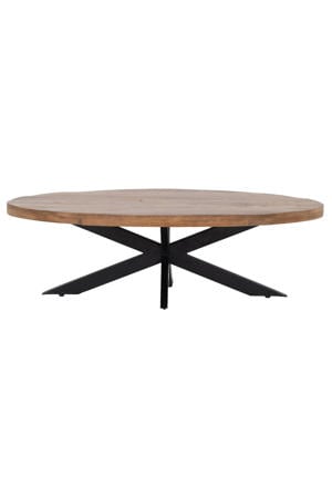 Salontafel Mansour - Ovaal Bruin Hout - 130x70x40cm