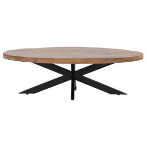Salontafel Mansour - Ovaal Bruin Hout - 130x70x40cm