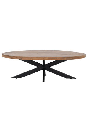 Salontafel Mansour - Ovaal Bruin Hout - 130x70x40cm