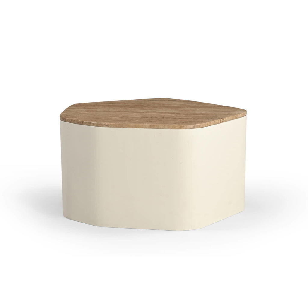 Giga Meubel Salontafel Cersei - Organisch - Travertin - 76cm