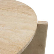 thumbnail: Giga Meubel Salontafel Simon Rond - Travertin/Hout - Bruin - 80x80x36cm