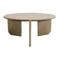 Giga Meubel Salontafel Simon Rond - Travertin/Hout - Bruin - 80x80x36cm