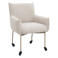 Giga Meubel Eetkamerstoel Arboga - Taupe/Beige - Incl. Wielen - Set van 2
