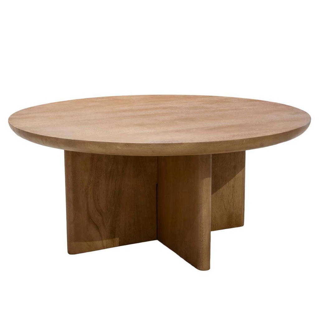 Giga Meubel Salontafel Helsinki - Naturel Hout - 80x80x35cm