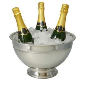 Champagneschaal - Champagne Emmer - Oliebollenschaal - Brushed RVS ø 30 cm