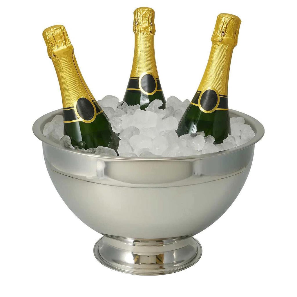 Cookinglife Champagneschaal - Champagne Emmer - Oliebollenschaal - Brushed RVS ø 30 cm