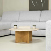 thumbnail: Giga Meubel Salontafel Faria - Lichtbruin Marmer - Ø80x35cm