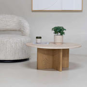thumbnail: Giga Meubel Salontafel Faria - Lichtbruin Marmer - Ø80x35cm