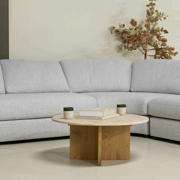 thumbnail: Giga Meubel Salontafel Faria - Lichtbruin Marmer - Ø80x35cm