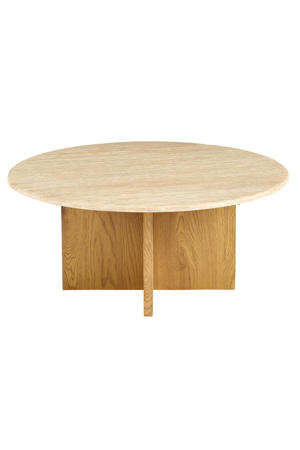 Salontafel Faria - Lichtbruin Marmer - Ø80x35cm
