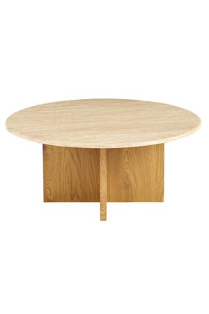 Salontafel Faria - Lichtbruin Marmer - Ø80x35cm