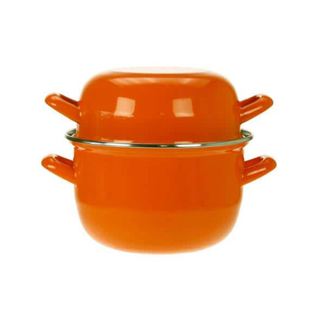 Cosy & Trendy Mosselpan - Emaille - Oranje - ø 18 cm / 2.8 liter - geëmailleerde anti-aanbaklaag