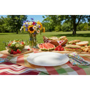thumbnail: Cookinglife Dinerborden - CampVibe - Outdoor - Kunststof - Onbreekbaar - Wit ø 28 cm - 4 Stuks