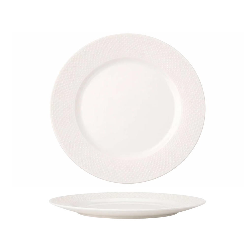 Cookinglife Dinerborden - CampVibe - Outdoor - Kunststof - Onbreekbaar - Wit ø 28 cm - 4 Stuks