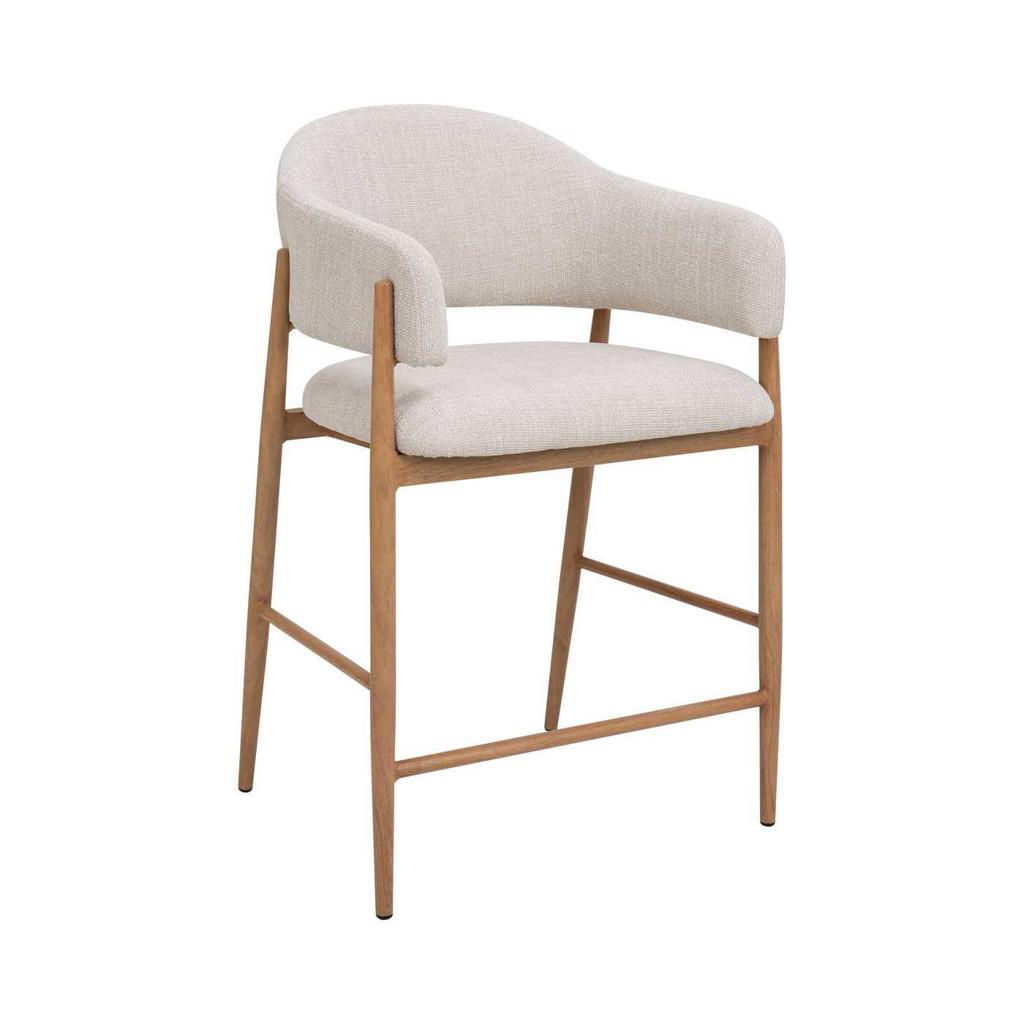 Giga Meubel Barstoel Dénia - Beige/Naturel - Zithoogte 65cm (set van 2)
