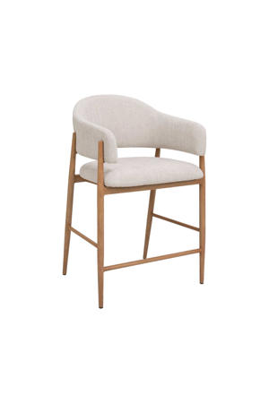 Barstoel  DÃ©nia - Beige/Naturel - Zithoogte 65cm (set van 2) 