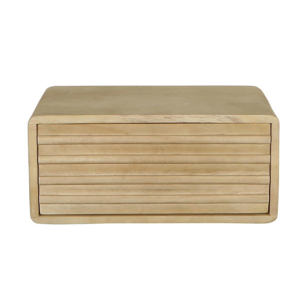 Giga Meubel Nachtkastje Keanu - Zwevend Naturel Hout - 45x30x20cm