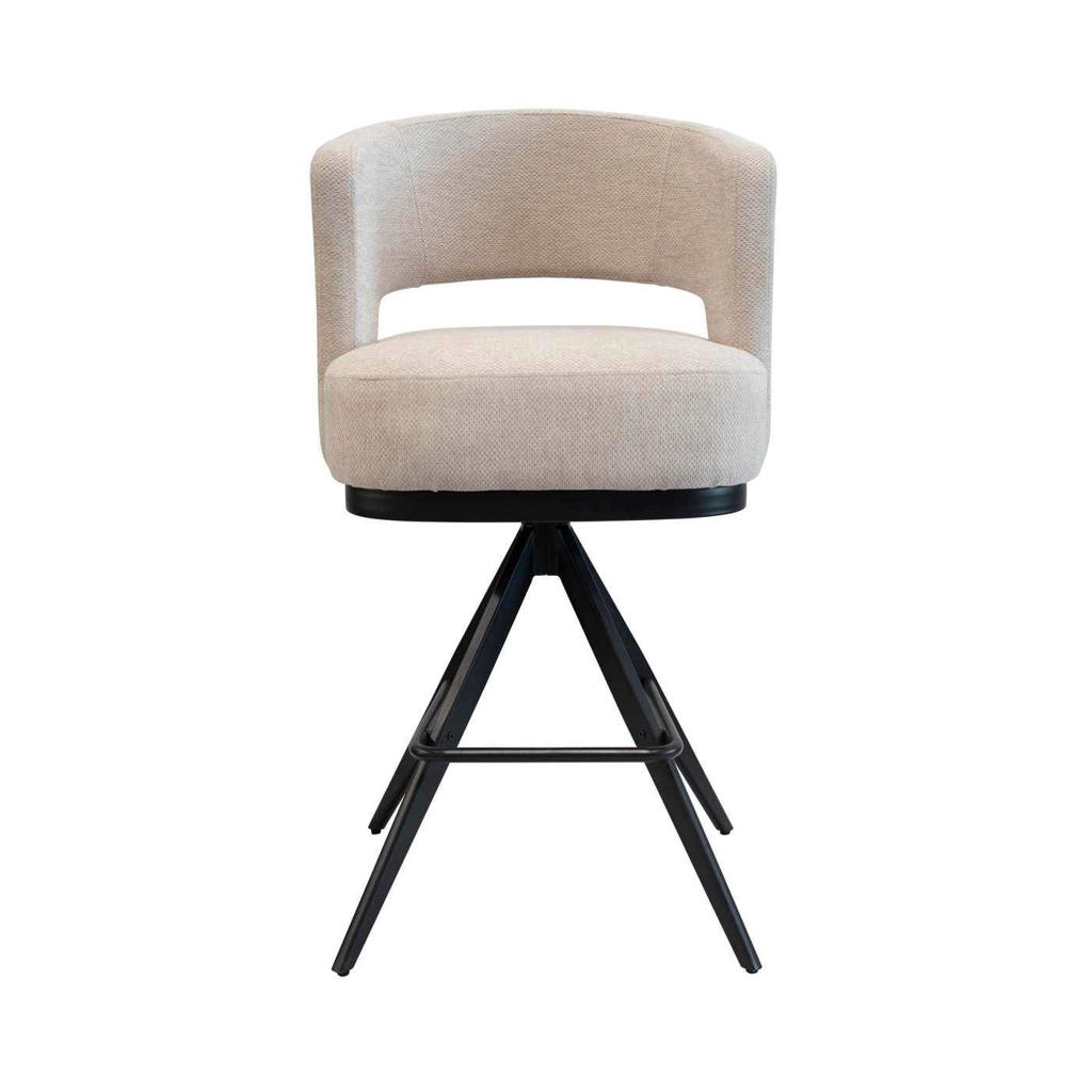 Giga Meubel Barkruk Louis - Stof/Metaal - Taupe - Set van 2