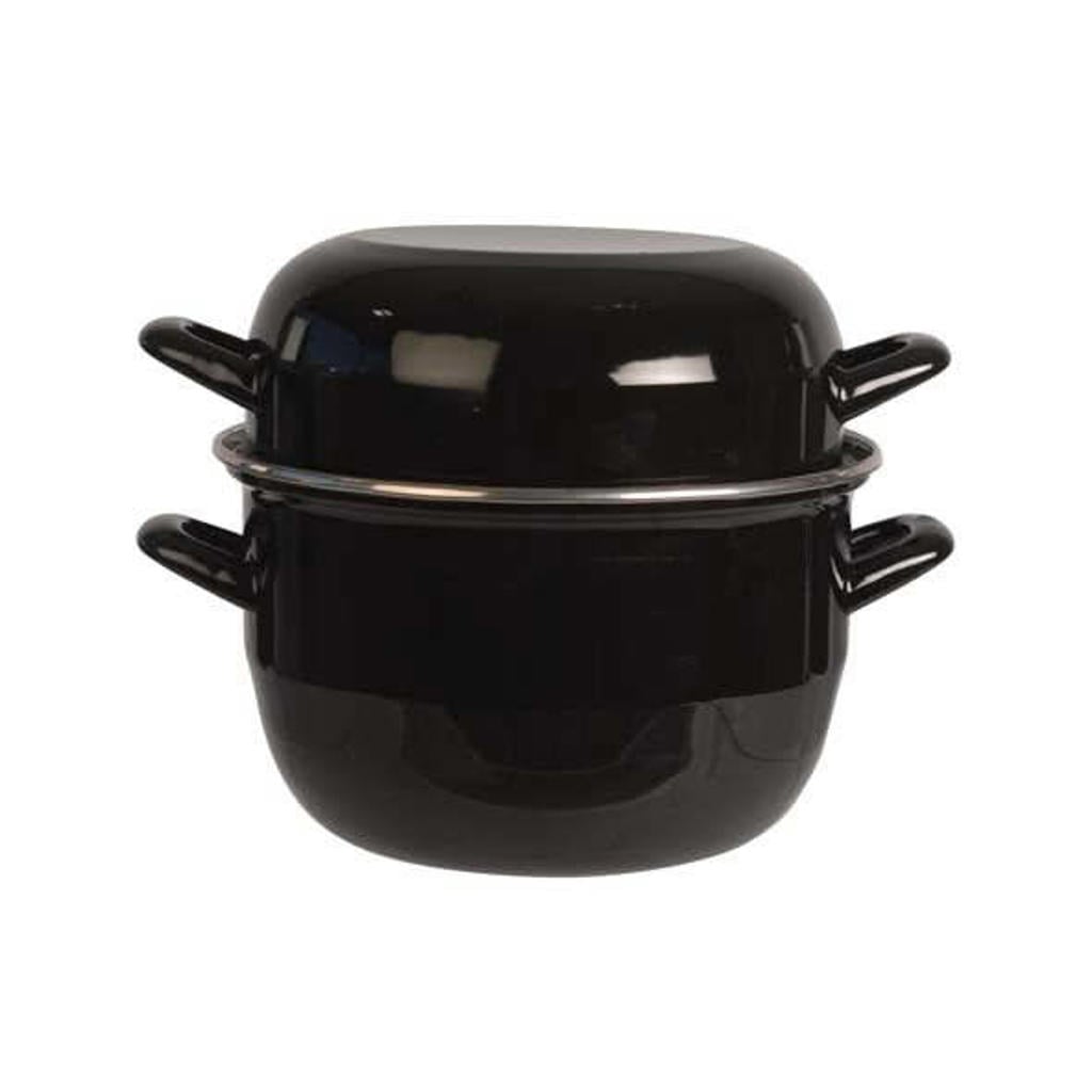 Cosy & Trendy Mosselpan - Zwart - ø 20 cm / 3.3 liter - geëmailleerde anti-aanbaklaag