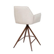 thumbnail: Giga Meubel Barstoel Noa Draaibaar - Beige/Walnoot - Set van 2