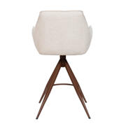 thumbnail: Giga Meubel Barstoel Noa Draaibaar - Beige/Walnoot - Set van 2