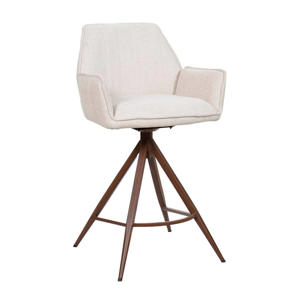 Barstoel Noa Draaibaar - Beige/Walnoot - Set van 2