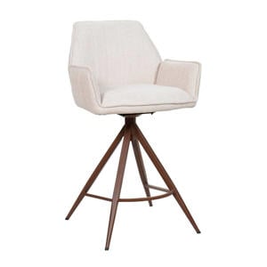 Barstoel Noa Draaibaar - Beige/Walnoot - Set van 2