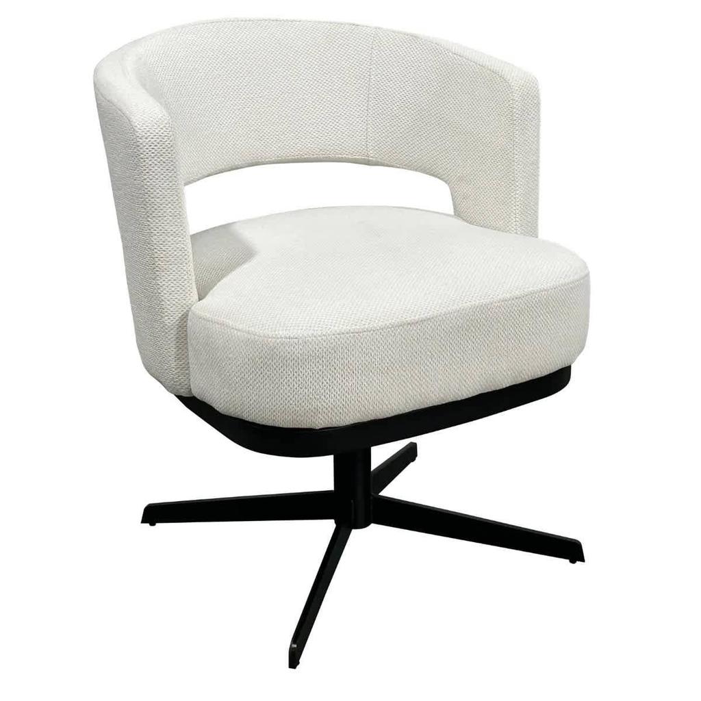 Giga Meubel Eetkamerstoel Louis - Stof/Metaal - Beige - Set van 2