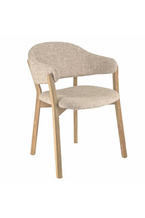Eetkamerstoel Uppsala - Taupe/Naturel Stof - Set van 2 