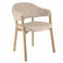 Giga Meubel Eetkamerstoel Uppsala - Taupe/Naturel Stof - Set van 2
