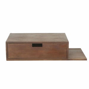 Nachtkastje Niek - Zwevend Donkerbruin Plankje Rechts - 65cm