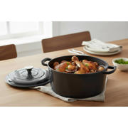 thumbnail: Cookinglife Braadpan met deksel - Heritage Cast Gietijzer - Grijs - ø 26 cm / 4.4 Liter - geëmailleerde anti-aanbaklaag