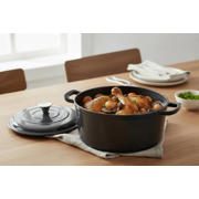 thumbnail: Cookinglife Braadpan met deksel - Heritage Cast Gietijzer - Grijs - ø 26 cm / 4.4 Liter - geëmailleerde anti-aanbaklaag