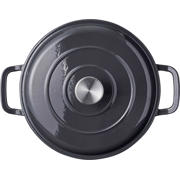 thumbnail: Cookinglife Braadpan met deksel - Heritage Cast Gietijzer - Grijs - ø 26 cm / 4.4 Liter - geëmailleerde anti-aanbaklaag