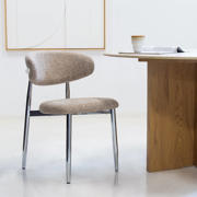 thumbnail: Giga Meubel Eetkamerstoel Skara - Taupe/Chrome - Set van 2