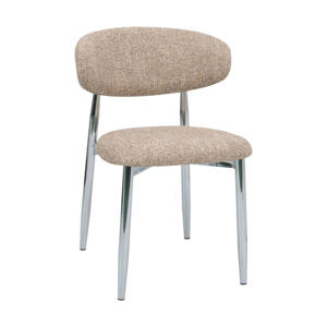 Eetkamerstoel Skara - Taupe/Chrome - Set van 2