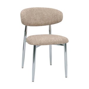 Eetkamerstoel Skara - Taupe/Chrome - Set van 2