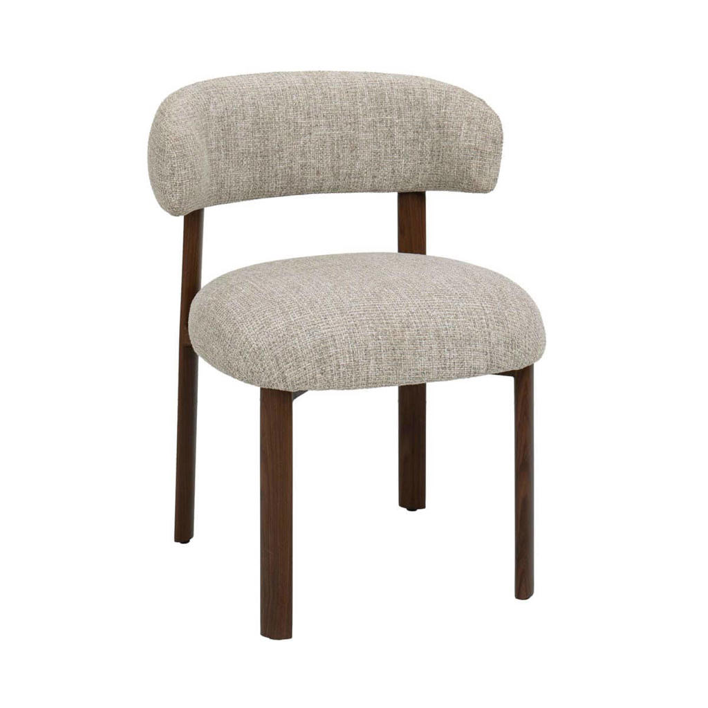 Giga Meubel Eetkamerstoel Alamo - Beige/Walnoot - Set van 2