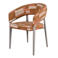Giga Meubel Eetkamerstoel Malmö - Terracotta/Greige Stof - Set van 2