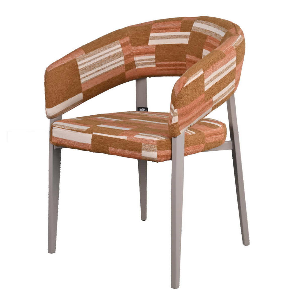 Giga Meubel Eetkamerstoel Malmö - Terracotta/Greige Stof - Set van 2