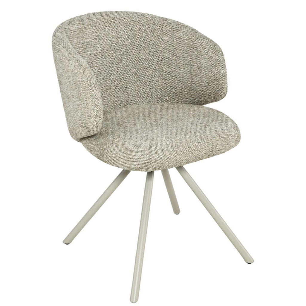 Giga Meubel DÉJA Living Eetkamerstoel Sueca - Taupe Stof - Draaibaar - Set van 2