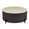 Giga Meubel Salontafel Celia - Rond Walnoot Travertinlook - 110x110x35cm
