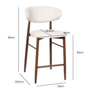 thumbnail: Giga Meubel Barstoel Alexia - Beige/Naturel - Zithoogte 65cm (set van 2)