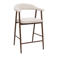 Giga Meubel Barkruk Mila - Beige Stof/Walnoot - Zithoogte 75cm - Set van 2